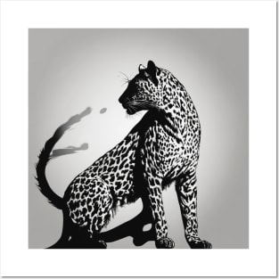 Leopard Shadow Silhouette Anime Style Collection No. 189 Posters and Art